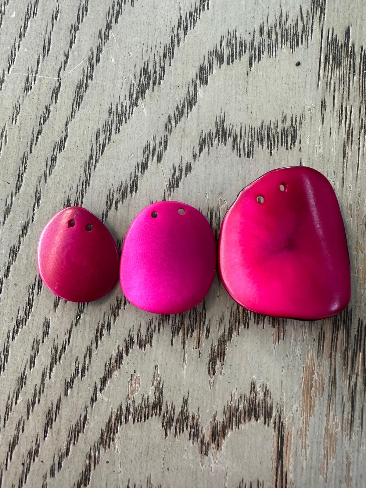 Tagua Bead Curved Slices Pink Nail Shape 20 Beads Top Drilled 2 Holes | Mix of Sizes Seed Beads Jewelry Ethical Beading Sustainable