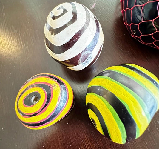 Tagua Nut Whole Resin Coated Hand Painted 50 pcs Size 3X2.5 cm. approx. Peeled Polished & Undrilled Seed Beads with Pattern