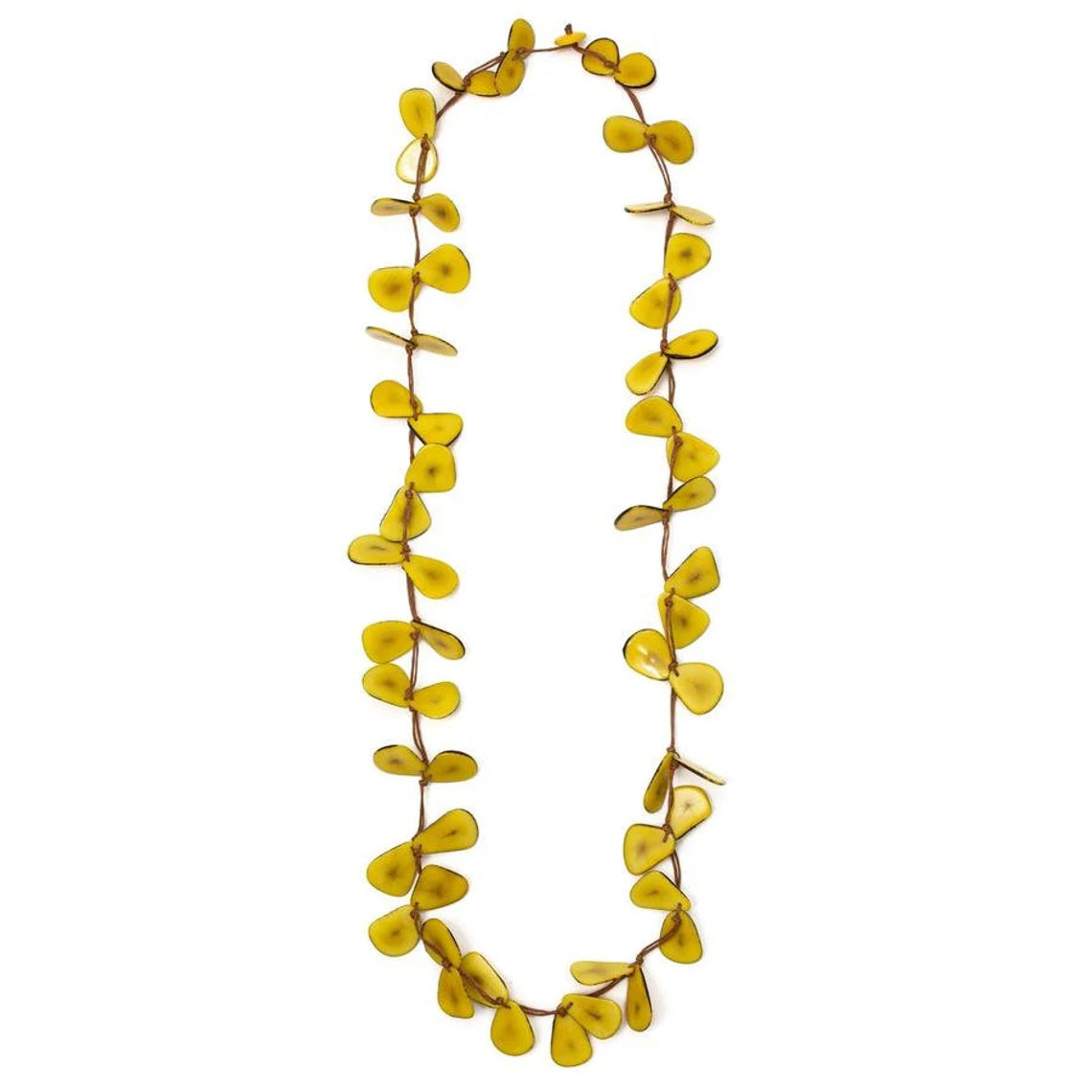 Tagua Slices Beads. 30 Yellow Pieces