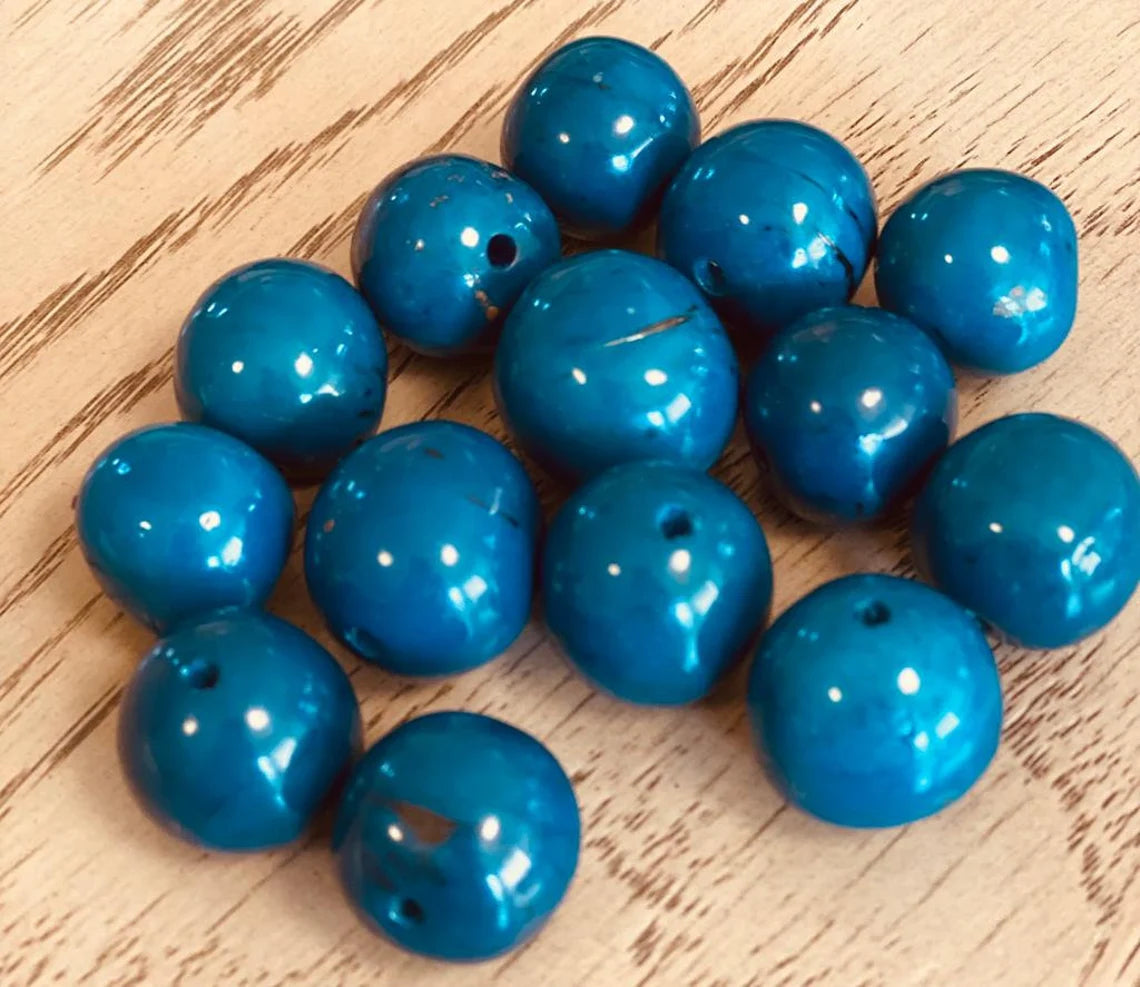 Bombona Ball Beads. 30 Blue Pieces.