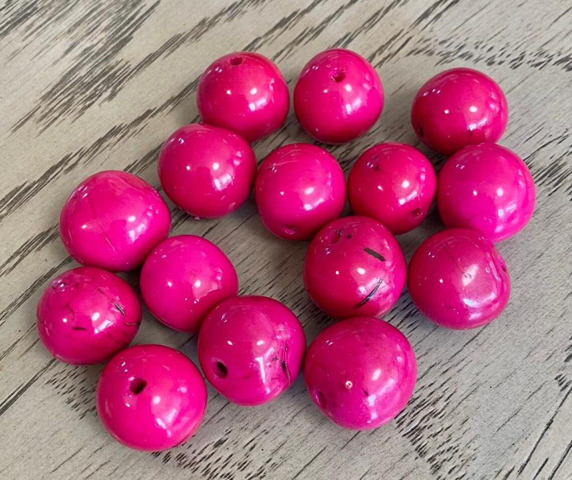 Bombona Ball Beads. 30 Pink Pieces.