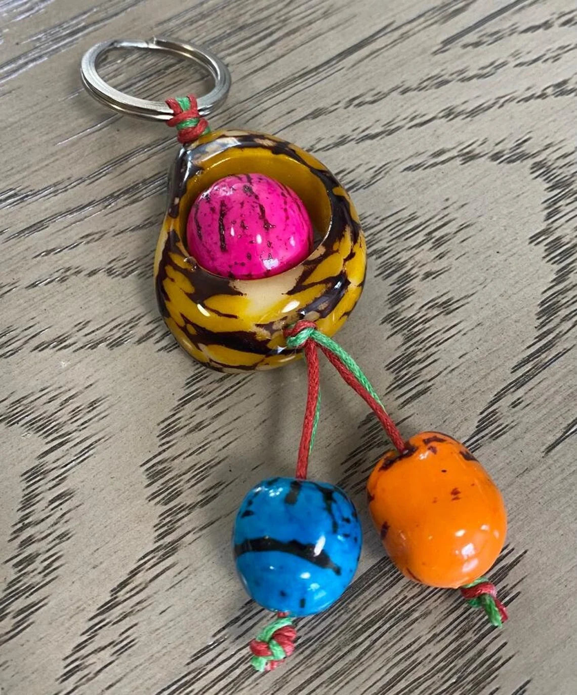 Tagua and Bombona Multicolored Keychain.