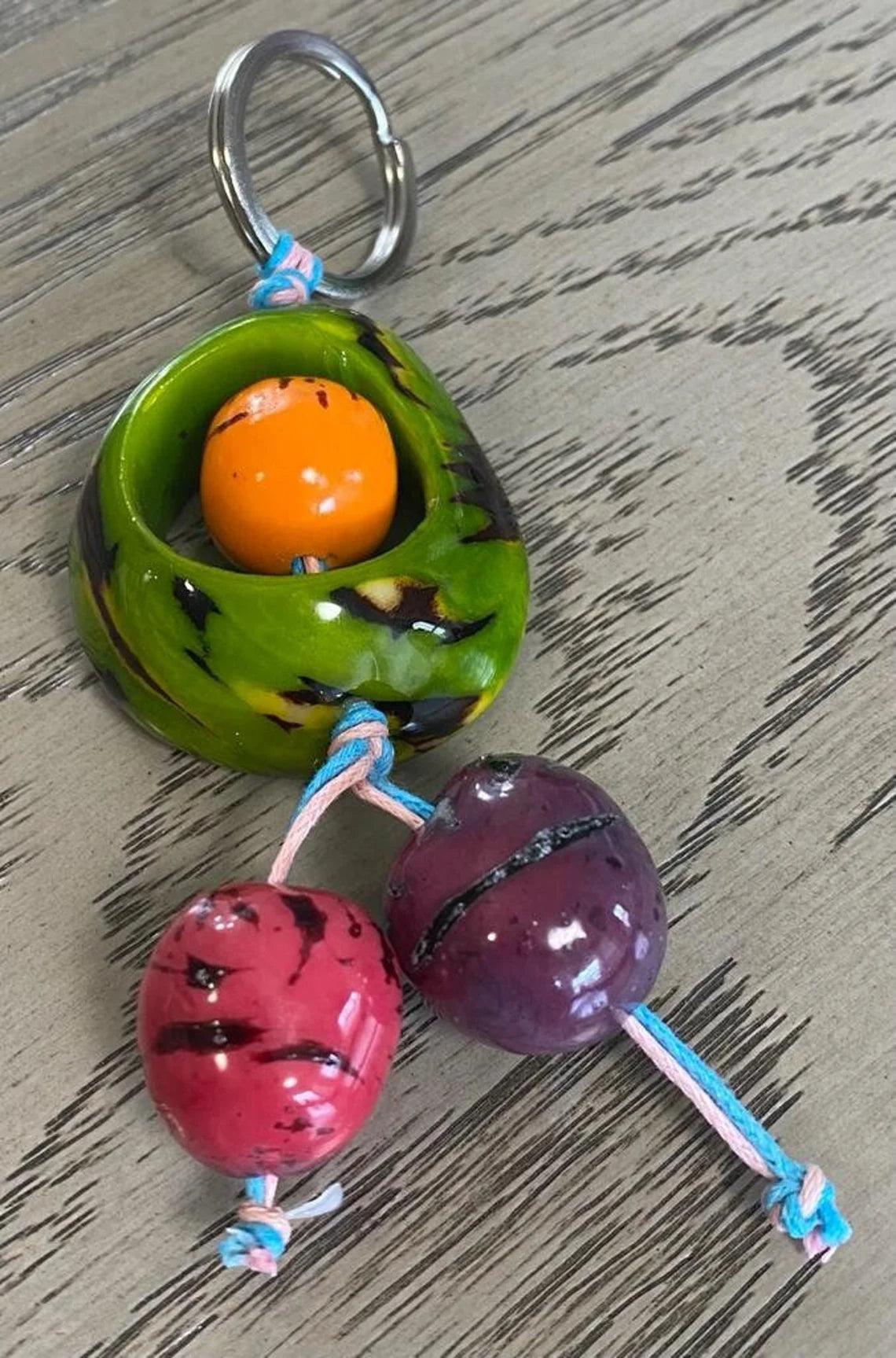 Tagua and Bombona Multicolored Keychain.