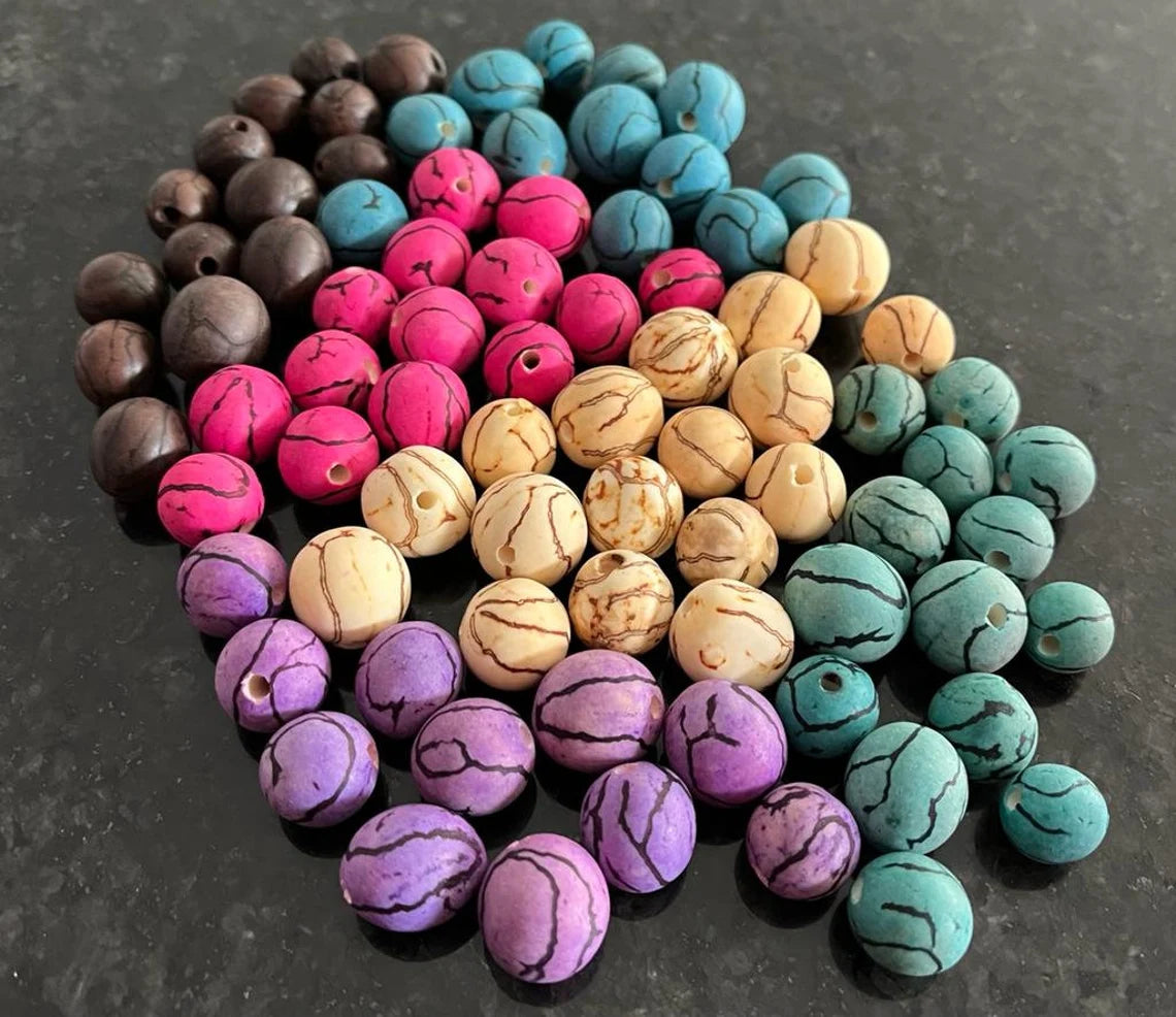 Bombona Ball Beads. 60 Matte Multicolored Pieces.