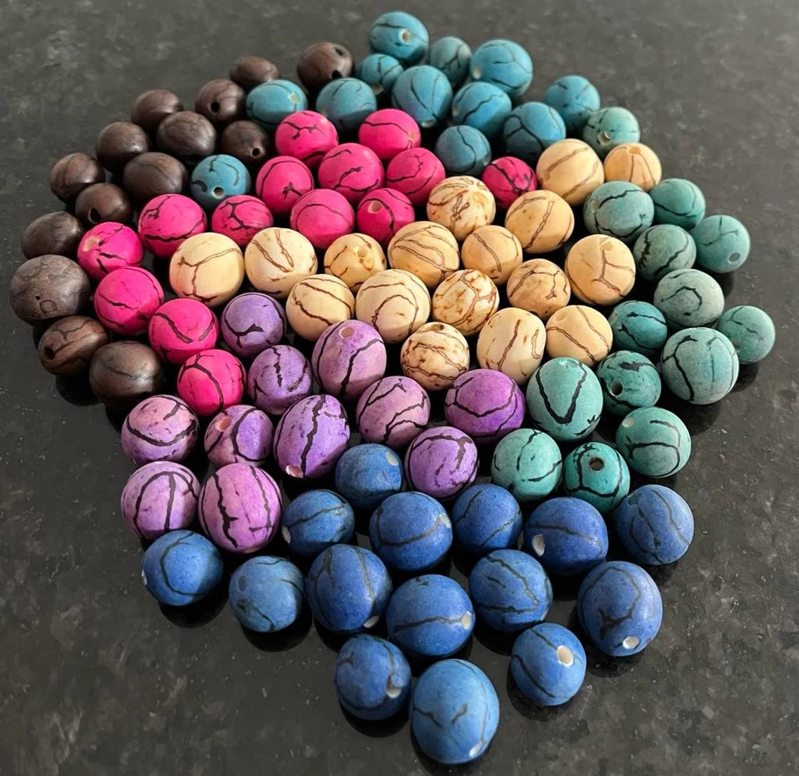 Bombona Ball Beads. 60 Matte Multicolored Pieces.