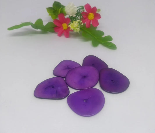 Tagua Chip Slices Beads. 40 Multicolored Pieces