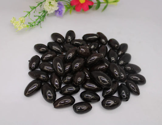 Beads Made of Camajuro Seeds in Dark Brown Color. (30 Pieces)