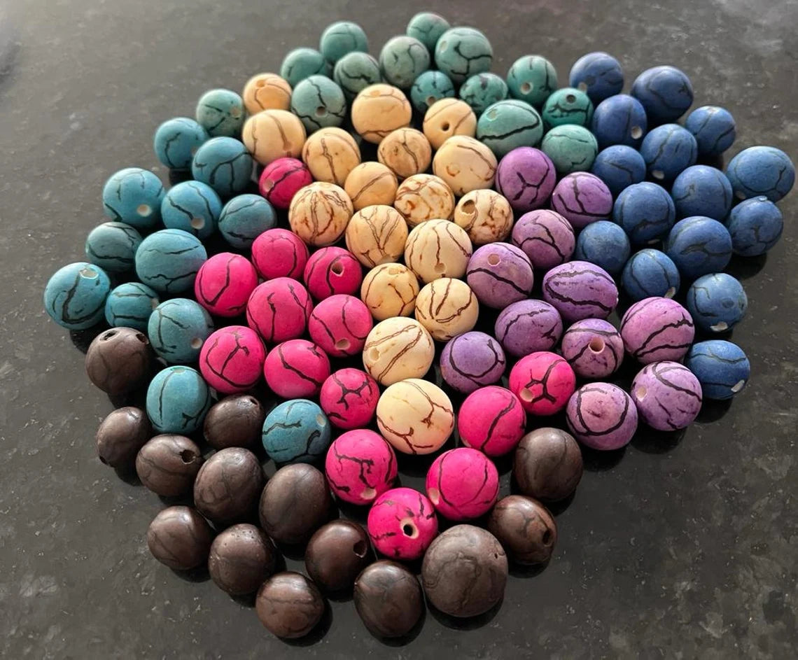 Bombona Ball Beads. 60 Matte Multicolored Pieces.