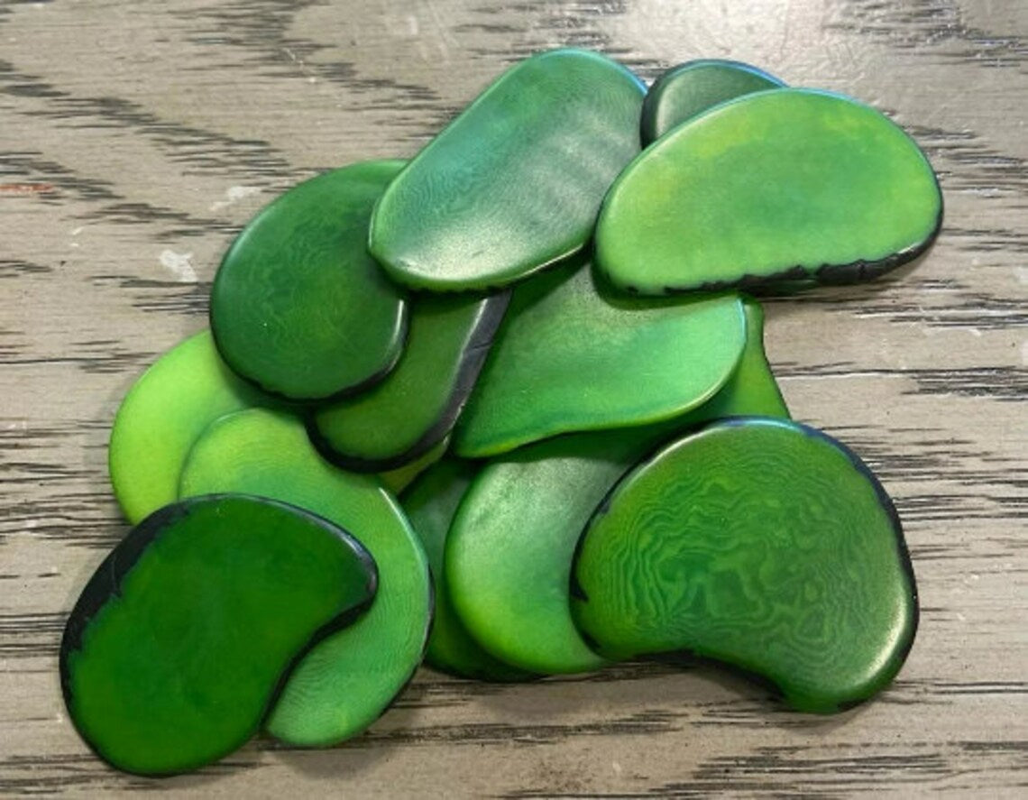 Tagua Slices Beads. 45 Multicolored Pieces