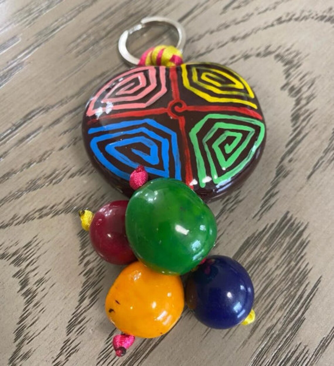 Tagua and Bombona Keychains. Multicolored.