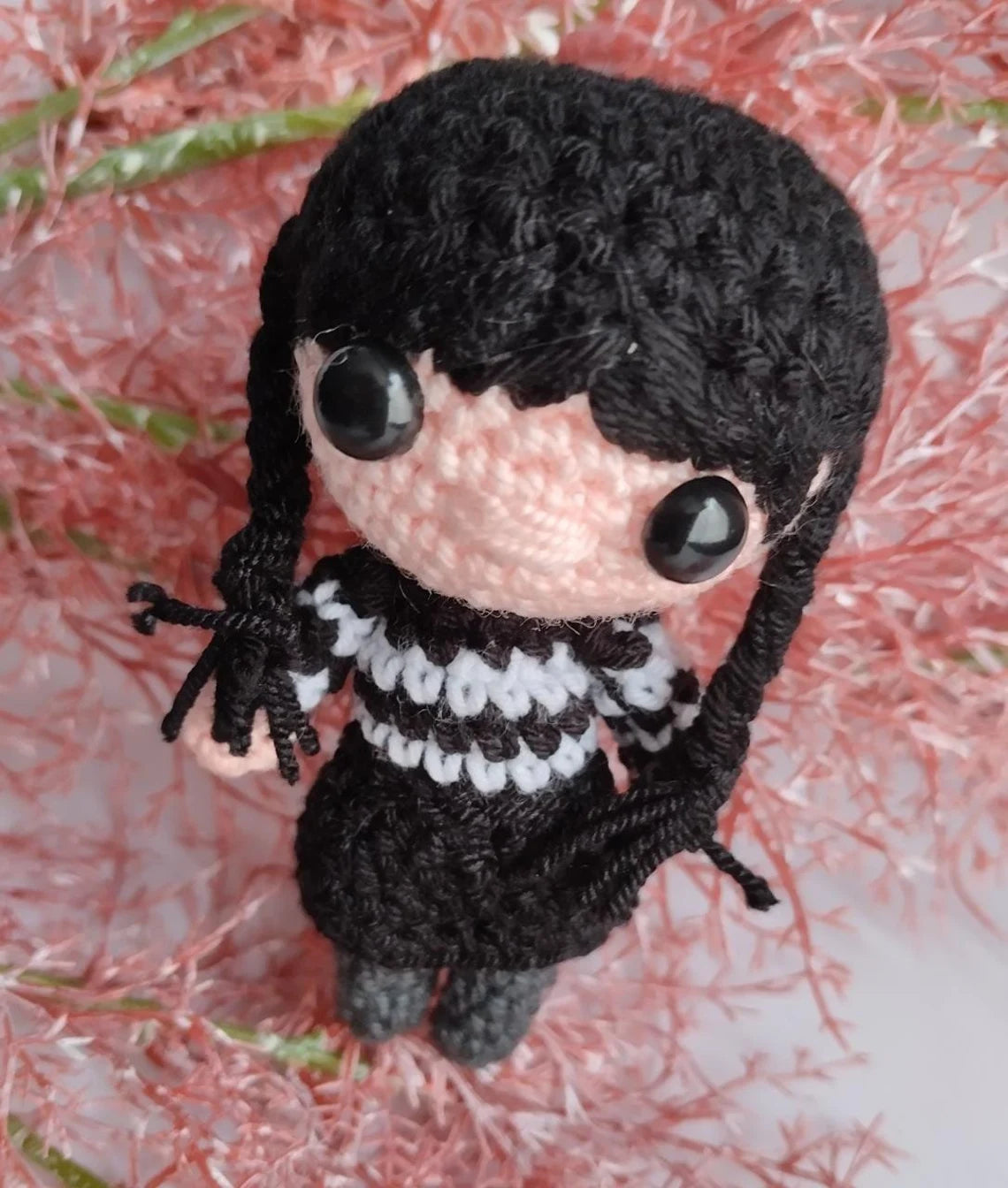 Crochet Small Wednesday Addams. Amigurumi