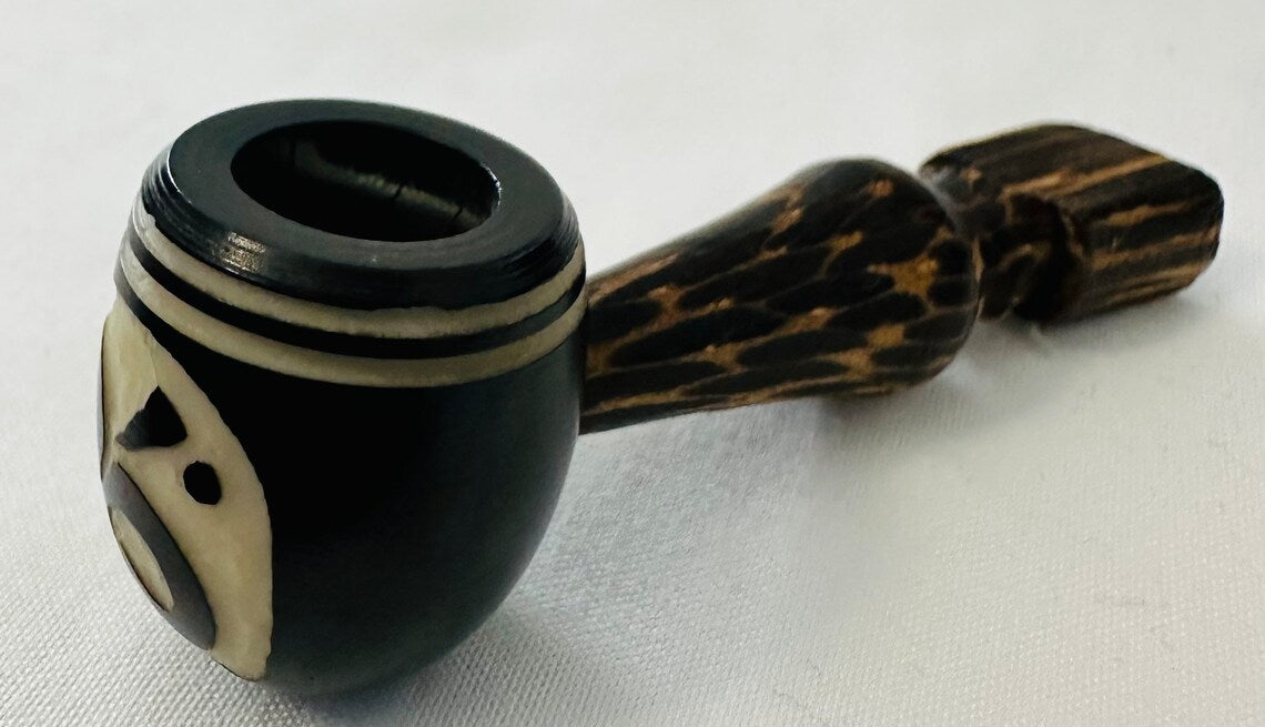 Smoking Pipe in Mini - Small Size | Handmade Pipe mde with tagua nut and chonta wood | Tagua Pipe | Organic Pipe | Wooden Pipe | Natural Handmade Carved | Vegetable Ivory Nut | Handmade Smokers Gifts