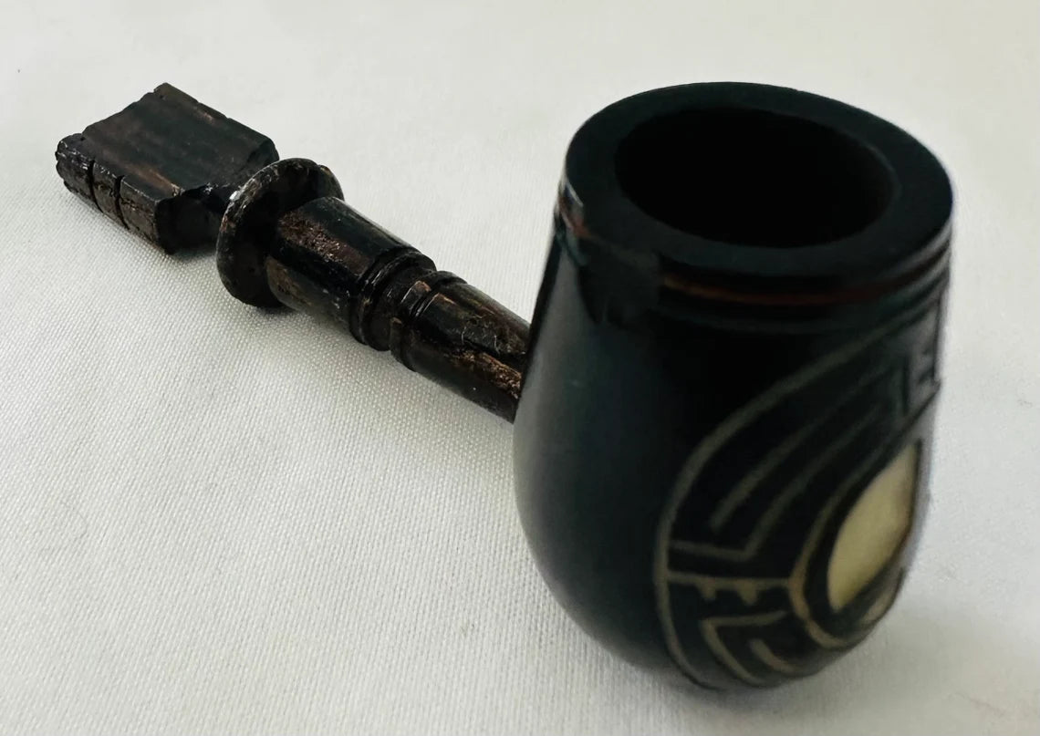 Smoking Pipe in Mini - Small Size Carved Tree | Handmade Pipe made with tagua nut and chonta wood | Tagua Pipe | Organic Pipe | Wooden Pipe | Natural Handmade Carved | Vegetable Ivory Nut | Handmade Smokers Gifts