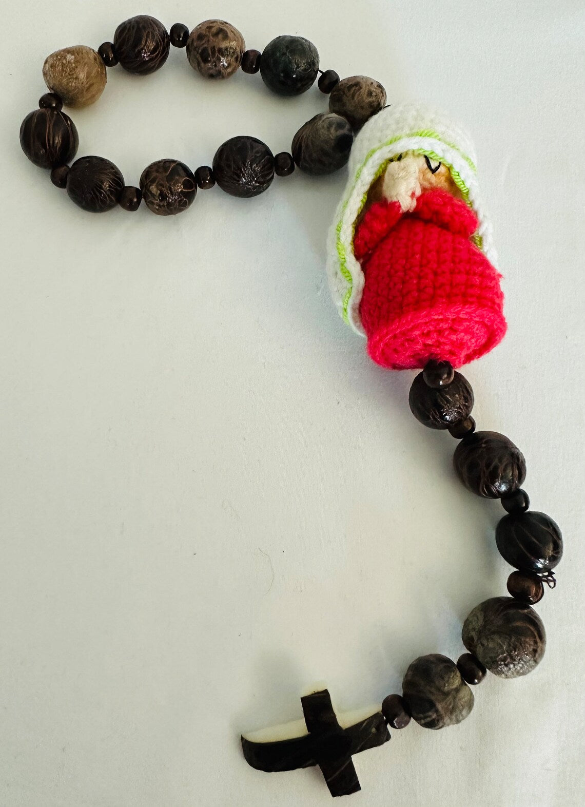 Crochet Rosary Virgin. Mini Amigurumi