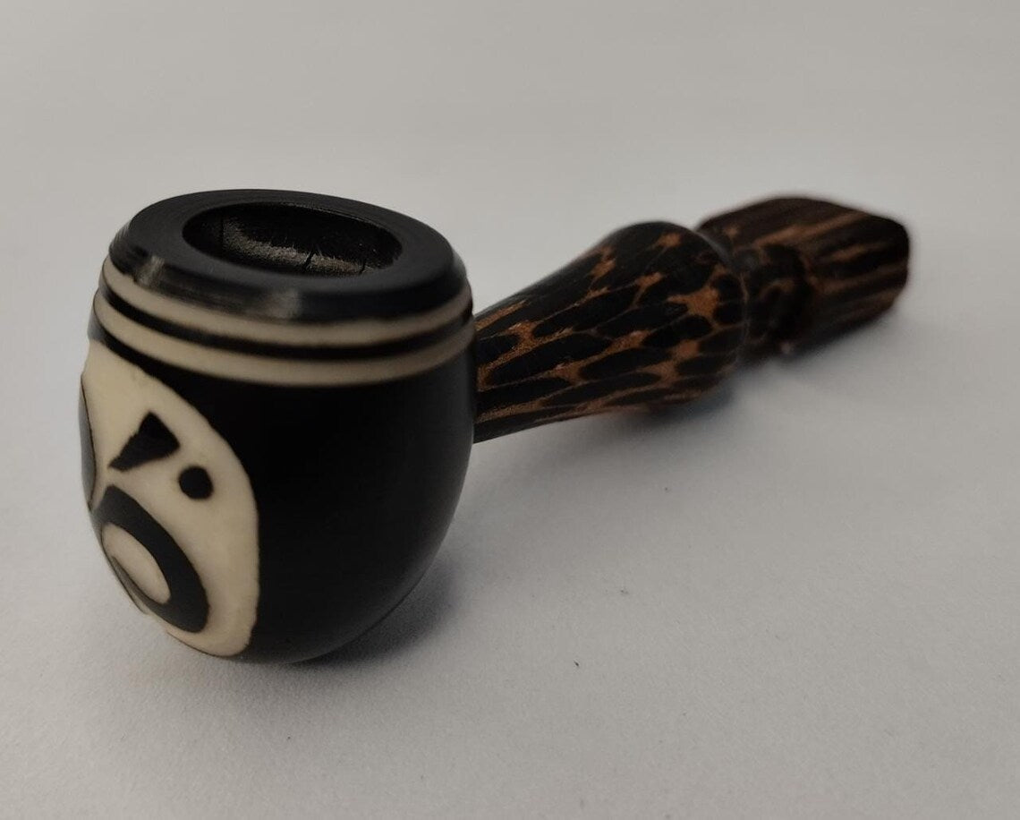 Smoking Pipe in Mini - Small Size | Handmade Pipe mde with tagua nut and chonta wood | Tagua Pipe | Organic Pipe | Wooden Pipe | Natural Handmade Carved | Vegetable Ivory Nut | Handmade Smokers Gifts