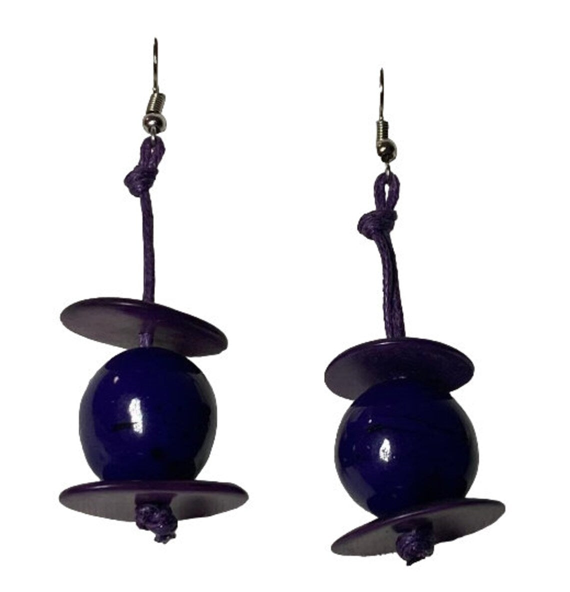 Bombona Seed Necklace and Earrings Set in Purple Color