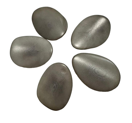 Tagua Chip Slices Beads. 30 Gray Pieces.