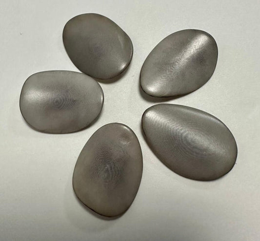 Tagua Chip Slices Beads. 30 Gray Pieces