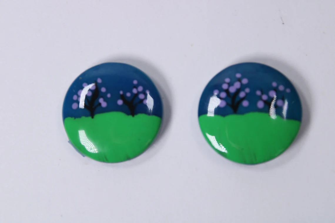 Tagua Round Beads. 20 Multicolored Design Pieces.