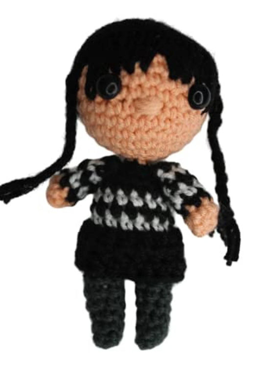 Wednesday Addams, Wednesday doll, Crochet amigurum
