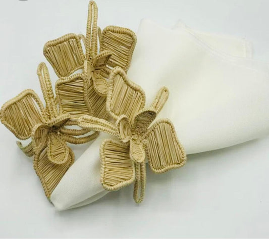 Napkin Flower Shaped Ring Holder 50 Napkin Rings in Beige Color (Shipping to France included) 3 Weeks for Order Processing