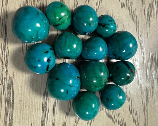 Bombona Ball Beads. 20 Turquoise Pieces.