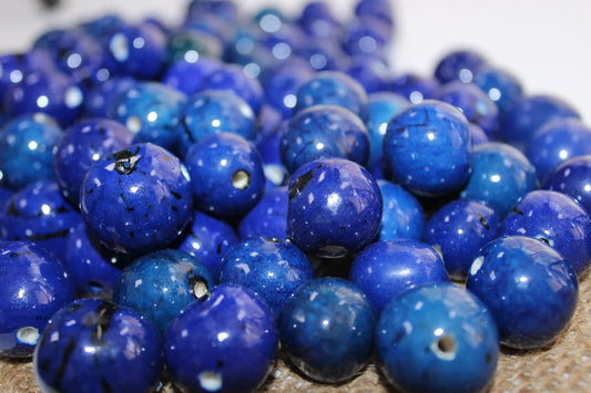 Bombona Ball Beads. 20 Dark Blue Pieces.