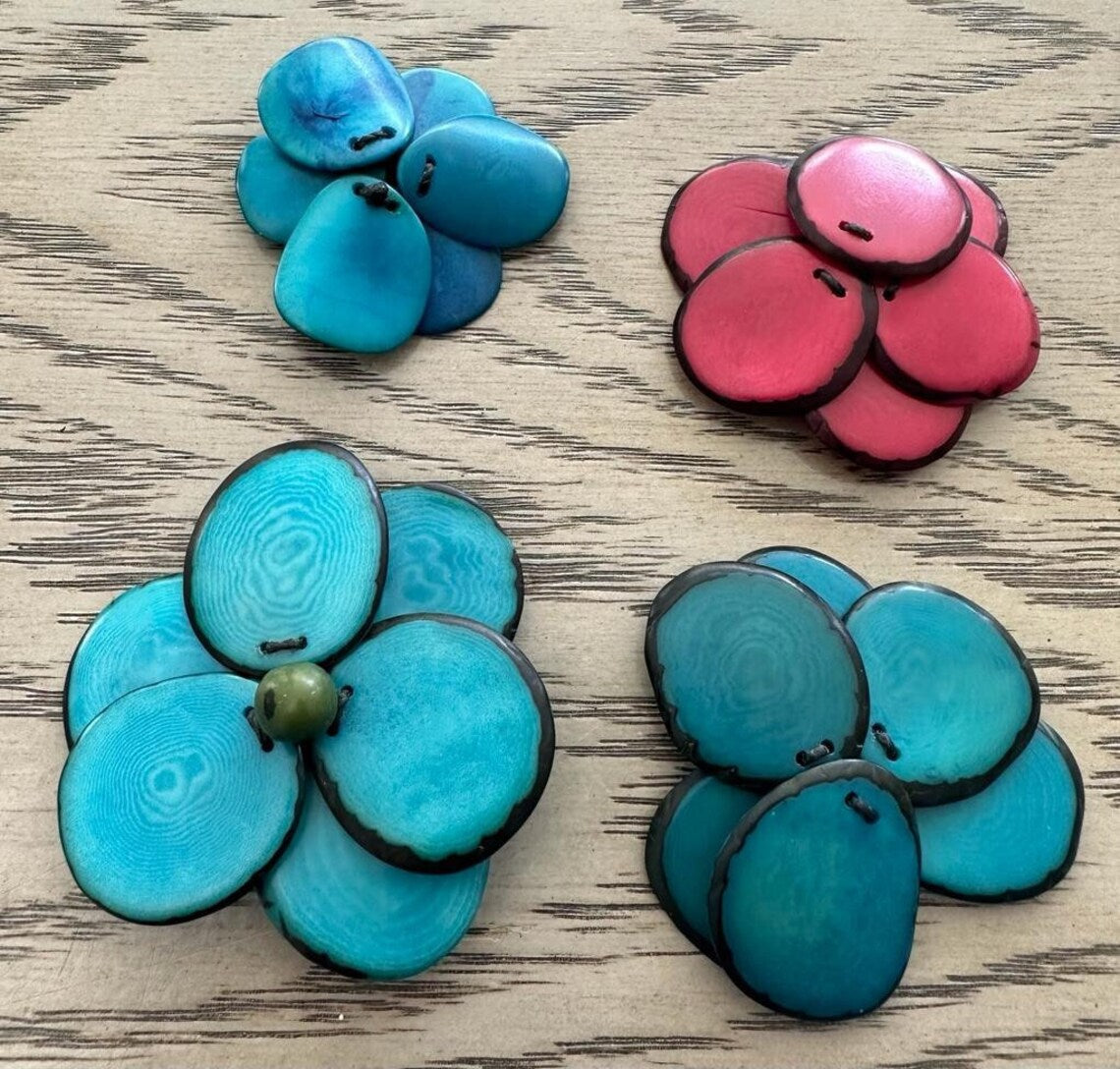 Tagua Flower Shape Pendant