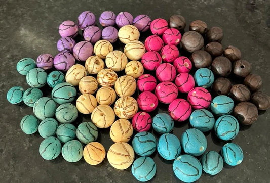 Bombona Ball Beads. 60 Matte Multicolored Pieces.