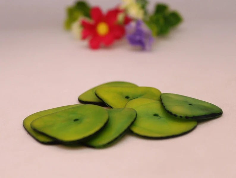 Tagua Slices Beads. 20 Multicolored Pieces