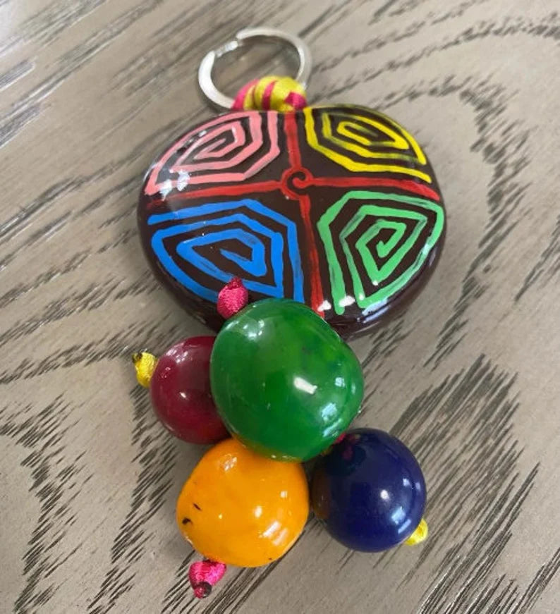 Tagua and Bombona Keychains made in Colombia. (10 Pieces)