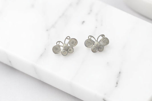 Butterfly Silver Filigree Earrings