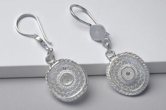 Hat Silver Filigree Earrings