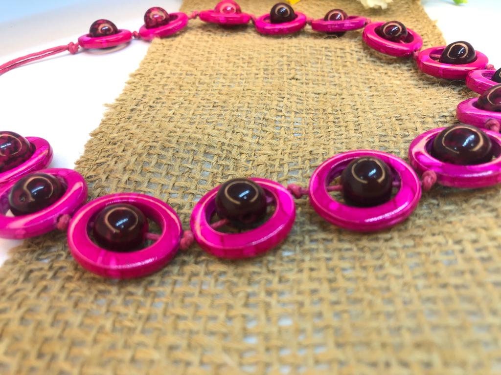 Natural Handmade Jewelry Set in Tagua Nut Seed Beads Necklace & Earrings Adjustable Eco Organic Sustainable Vegan Gift for Her Women DIY