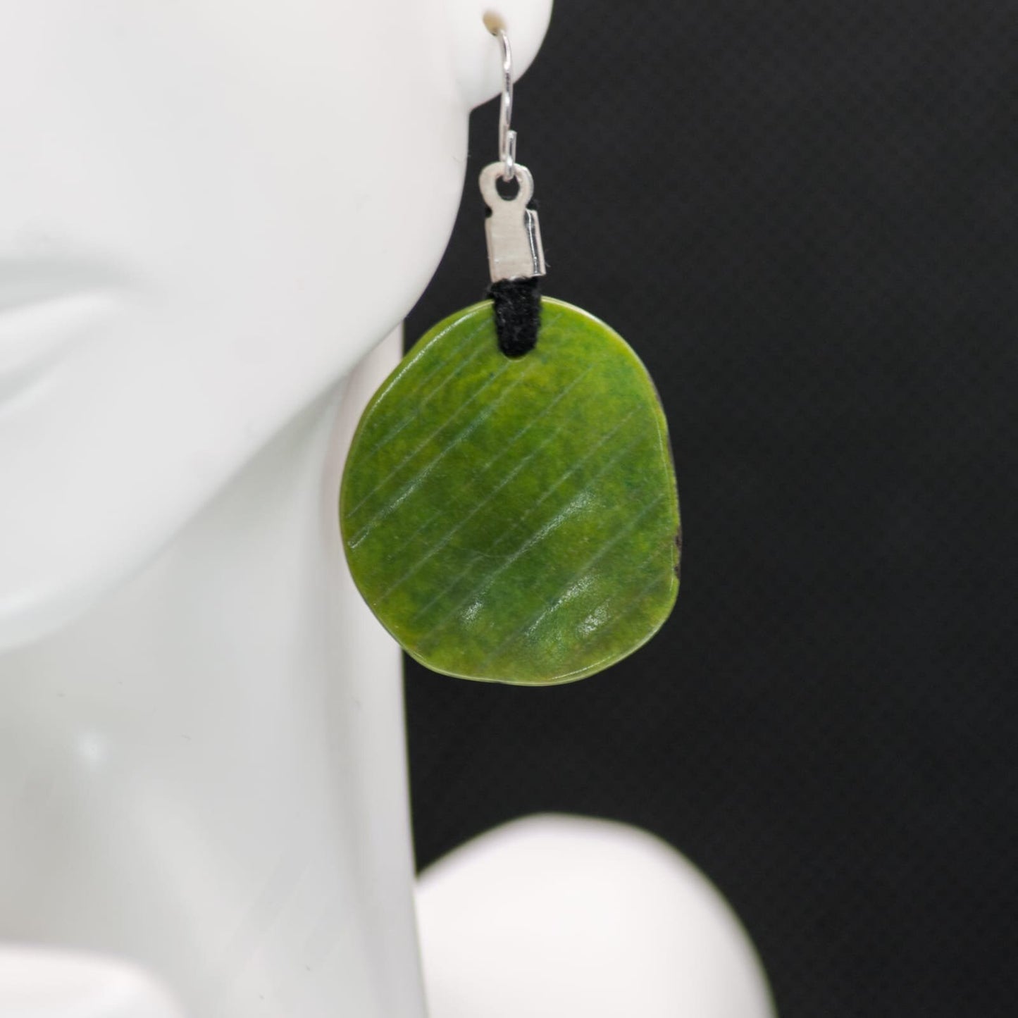 Mother's Day Green Tagua flower pendant necklace and earrings set. Handmade, Eco Friendly, natural tagua jewelry, organic necklace.