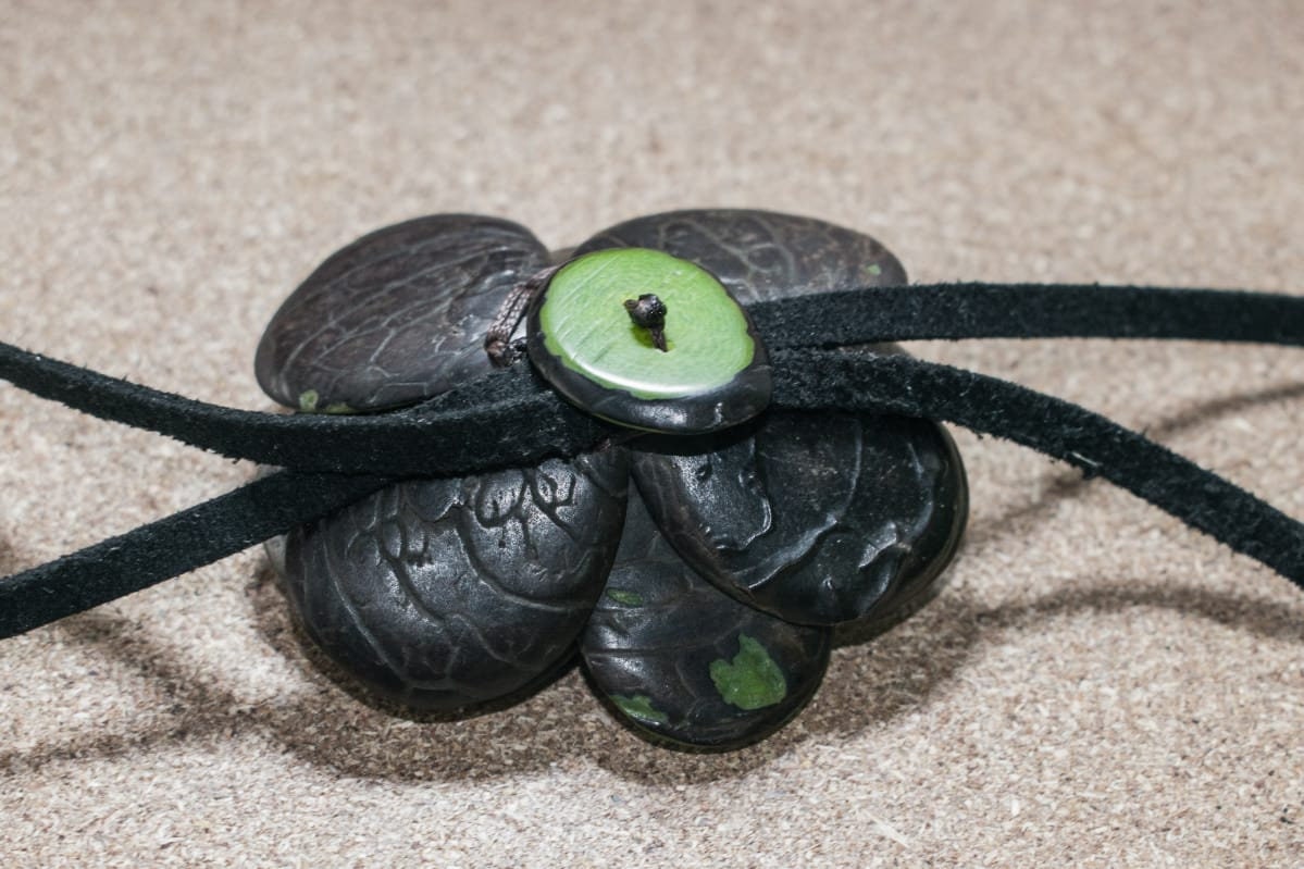 Mother's Day Green Tagua flower pendant necklace and earrings set. Handmade, Eco Friendly, natural tagua jewelry, organic necklace.