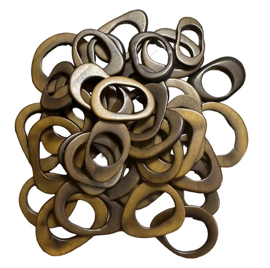 Tagua Hoop Beads. 20 Bronze Color Pieces.