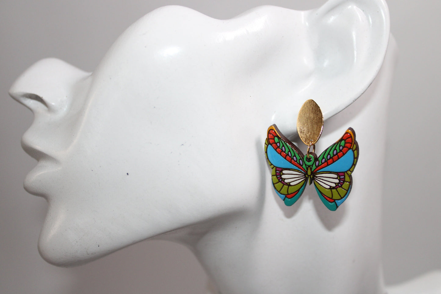 Valentine's Gift Butterfly Necklace & Butterfly Earrings | Laser Wood Cut Pendant | Insect Jewelry |  Butterfly Eco-Friendly Natural Jewelry