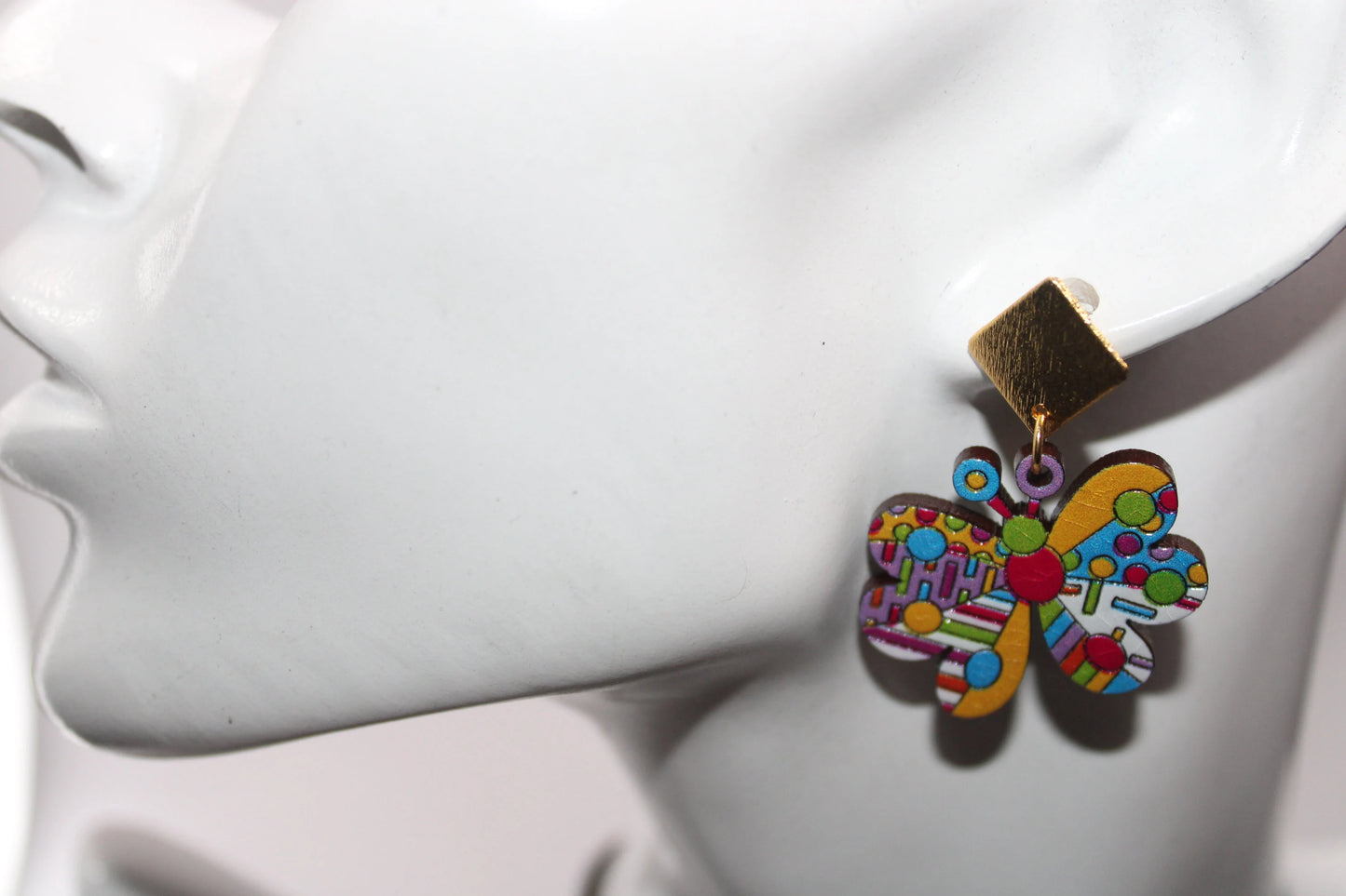 Laser Cut Wood Butterfly Necklace and Earrings Set.
