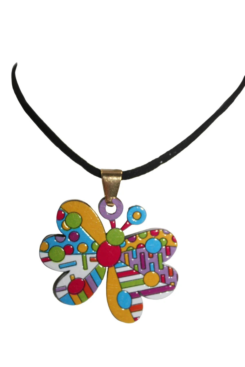 Laser Cut Wood Butterfly Necklace and Earrings Set.