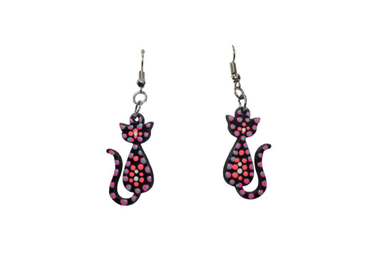 Mother's Day | Cat Earrings Made with Laser Cut Wood Ecological Jewelry Natural Jewelry Cat Lover Earrings | Gift for Her Gift for Women