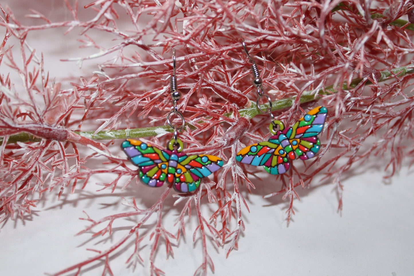 Mother's Day Butterfly Earrings Laser Cut Wood | Eco Jewelry Natural Jewelry Hand Painted Insect Earrings Wooden Earrings Gift for Her Cheap