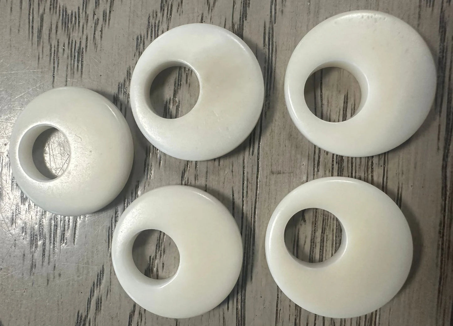 Tagua Donut Beads. 20 Black and White Pieces