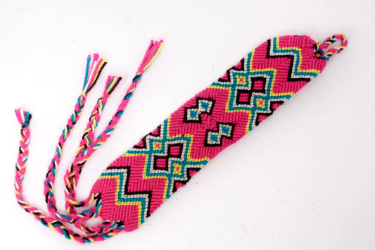 Handmade Wayuu Indigenous Culture from Colombia Bracelet Woven Fiber Adjustable Bracelet Adjustable Multicolor Natural Fiber Accessories
