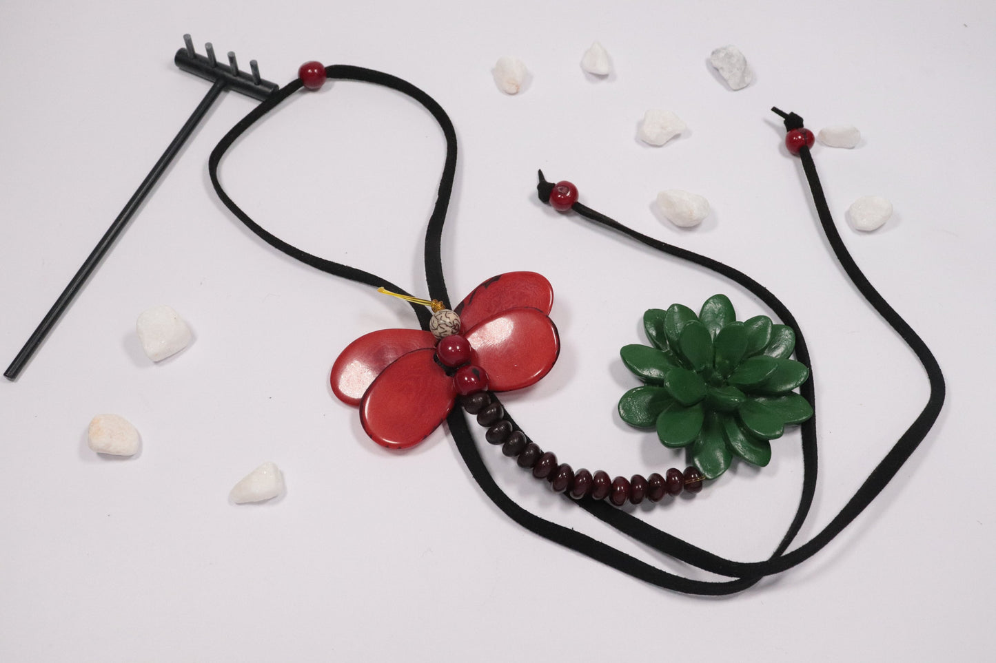Natural Handmade Tagua Nut Jewelry Set Dragonfly Pendant Adjustable Necklace & Earrings  Organic Eco Sustainable Ethical Animal Insect DIY