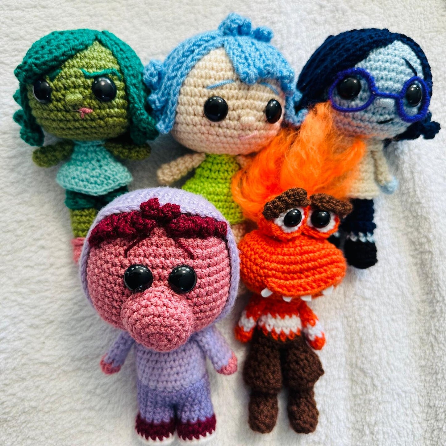Inside Out Set of 5 Amigurumi Crochet Dolls