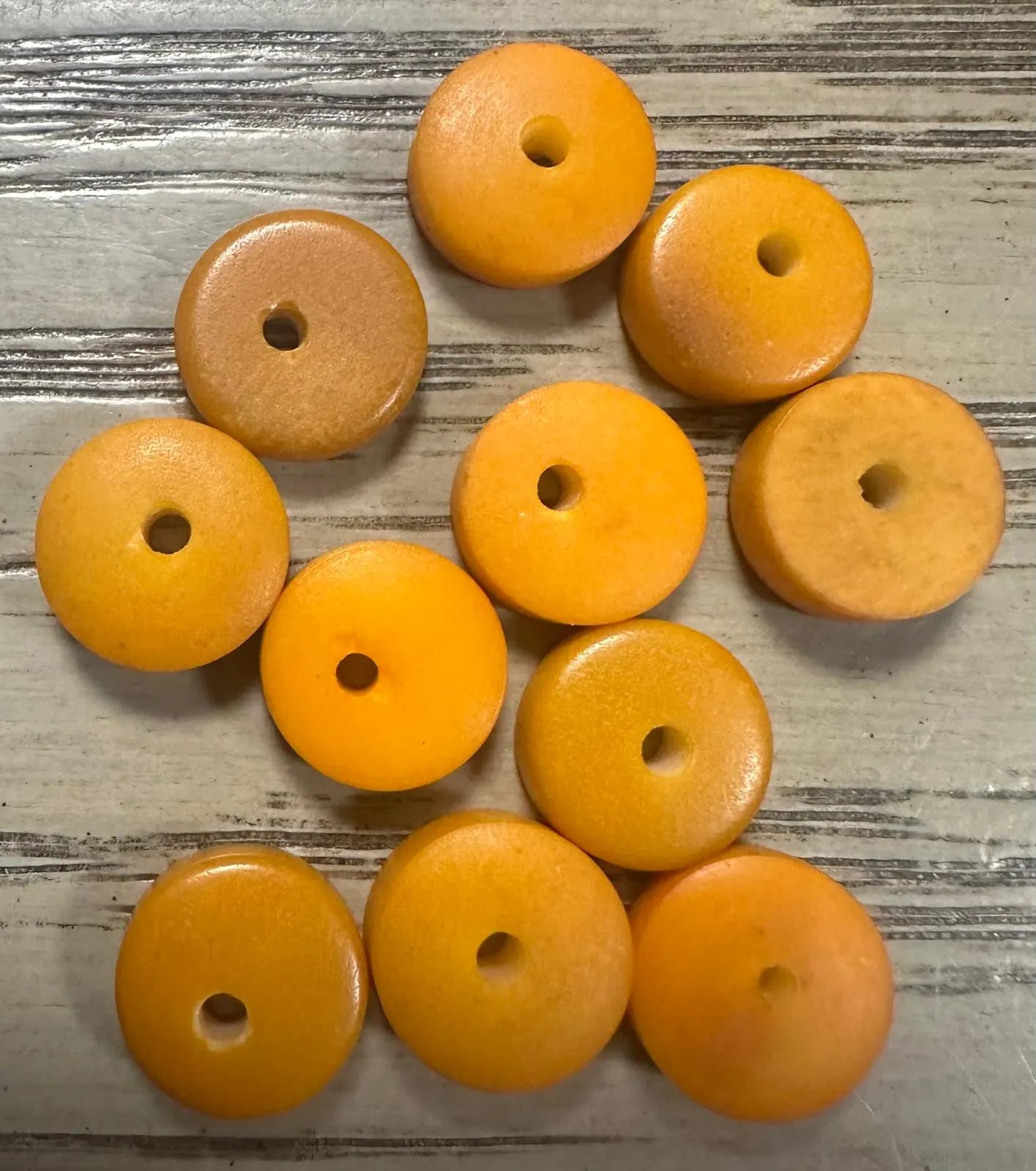 Tagua Donut Beads. 100 Mini Multicolor Pieces.