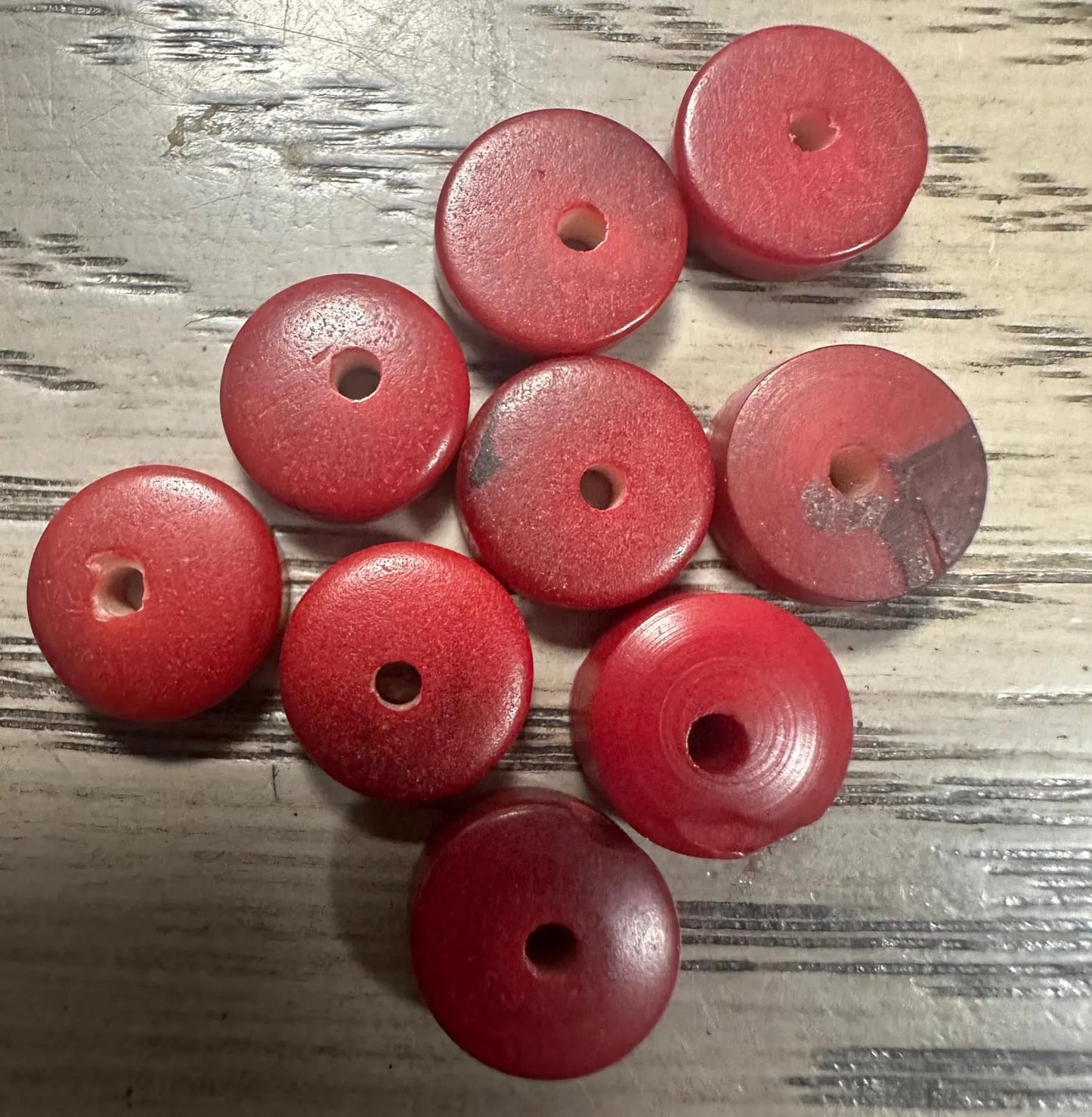 Tagua Donut Beads. 100 Mini Multicolor Pieces.
