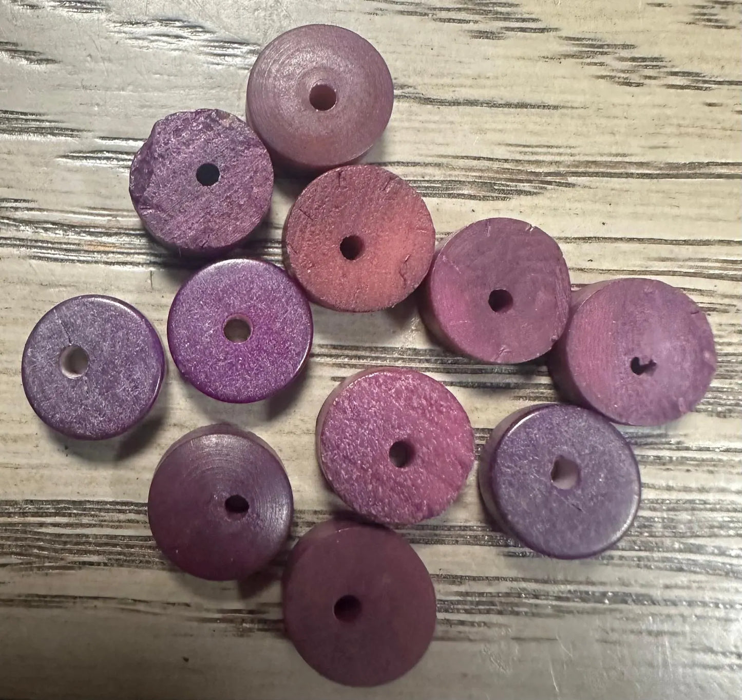 Tagua Donut Beads. 100 Mini Multicolor Pieces.