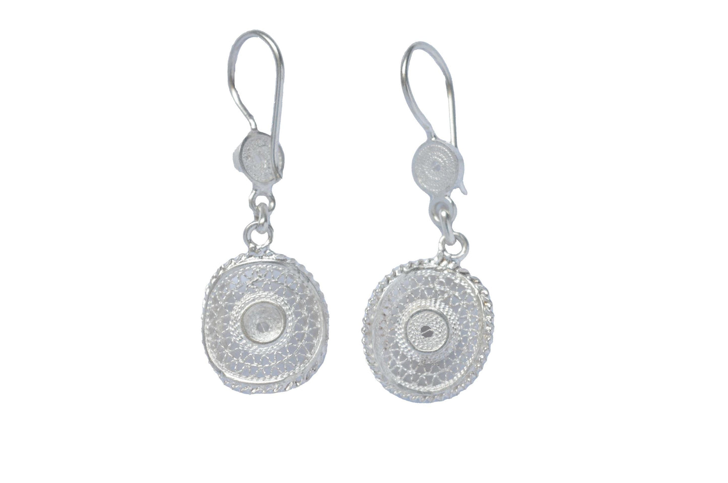 Valentine's Gift Filigree Hat Shape Earrings Handcrafted Earrings Fine Jewelry from Mompox Colombia Silver Filigree Earrings Dangle Stylish